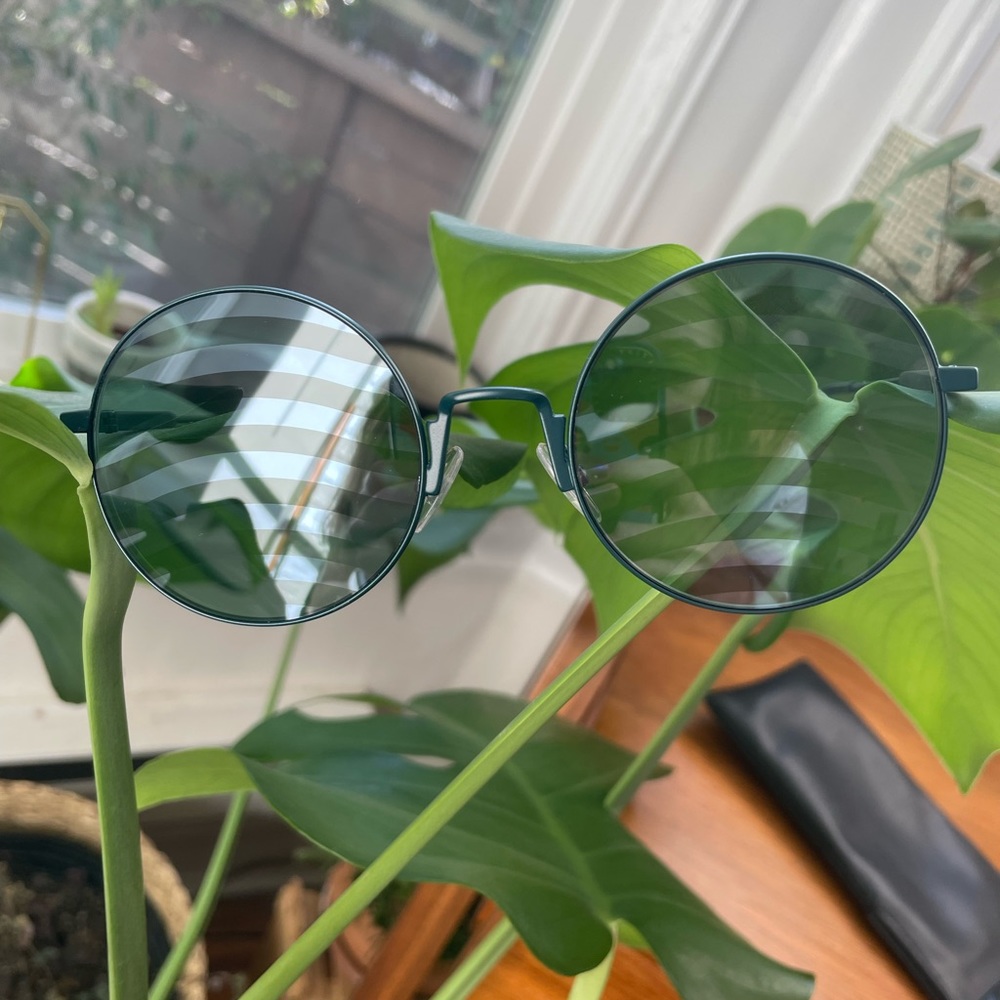 Fendi 0248 Green blue Round Sunglasses AUTHENTIC